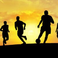 Soccer Playing (Sunset)
